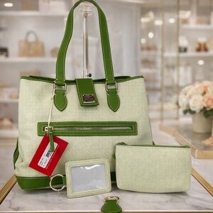 Dooney & Bourke Vintage Set 4pc Green Tote Shoulder Bag